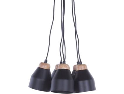 Candeeiro de teto preto com 6 unidades CESTOS