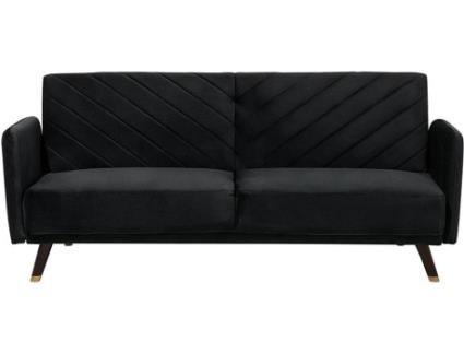 Sofá-cama de 3 lugares em preto SENJA