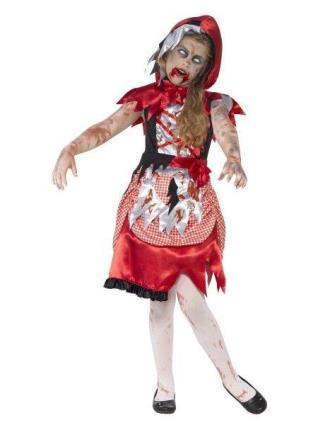 Fato de Menina  Capuchinho Vermelha Zombie (Tam: 7 a 9 anos)