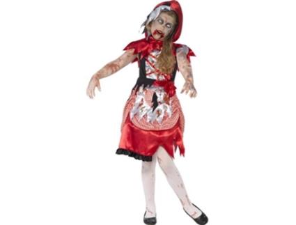 Fato de Menina  Capuchinho Vermelha Zombie (Tam: 4 a 6 Anos)