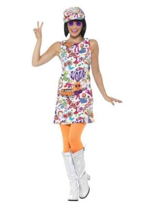 Fato de Mulher  Hippie Boa Onda Anos 60 (Tam: S)