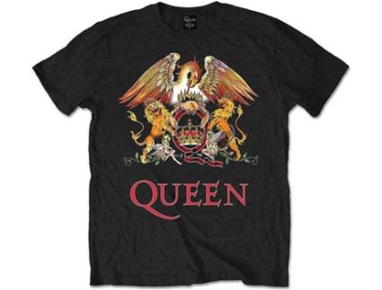 T-Shirt QUEEN Classic Crest preta XL