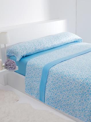 Jogo de cama 3 peças tecido polar azul 150