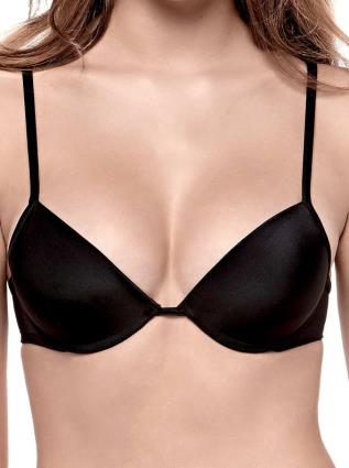 Sutiã push up liso com aros preto 90B