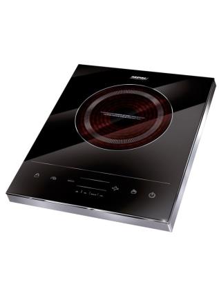 Placa de indução Portátil, Controlo táctil e visor LED, 10 Níveis de Temperatura, Programável preto UNIQUE