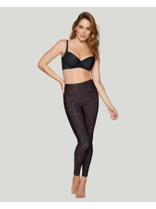 Tiro alto de legging de face dupla com controle abdômico estampado e fundo inteiro multicor XL