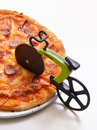 Cortador piza duplo corte bicicleta verde