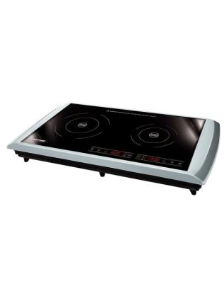 Placa de indução Portátil Dupla, Controlo táctil e visor LED, 10 Níveis de Temperatura, Programável preto UNIQUE