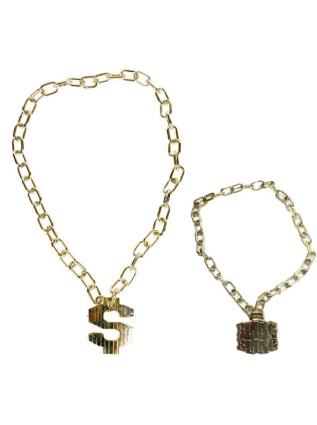 Colar de ouro com símbolos em vários modelos 40 cm multicor UNIQUE