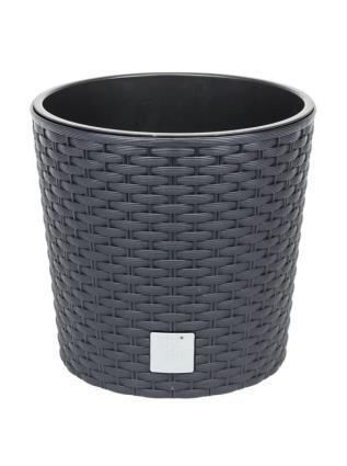 Modelo Maceta rodada plástico redondo cinzento 25