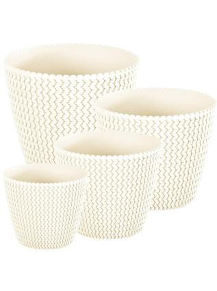 Pack 3 redondo plástico SplOffee Round Pots cru Cabina