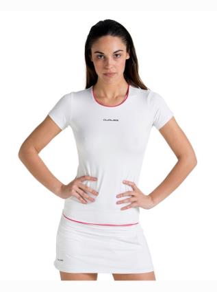 Camiseta esportiva técnica de manga curta com gola redonda branco XL