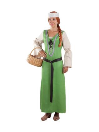 Traje de camponesa medieval para mulheres multicor S