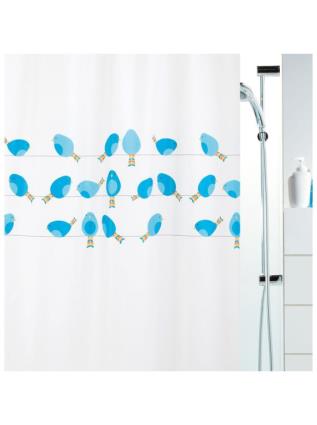 Cortina de chuveiro Birdy 180X200 cm azul UNIQUE