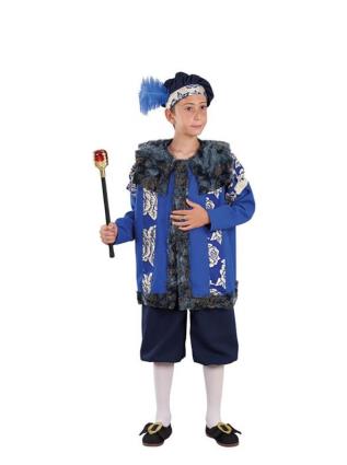 Fato de nobre medieval azul para menino multicor 8a