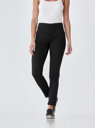 Treggings mulher em tecido twill extensível preto 38
