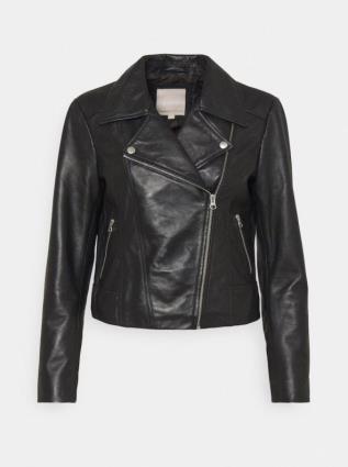 jaqueta de couro motociclista preto XS
