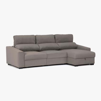 Sofá com Chaise Longue Taupe RUFFALO