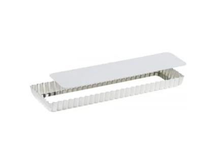 Molde de hojalata rectangular con fondo extraíble - acanalado