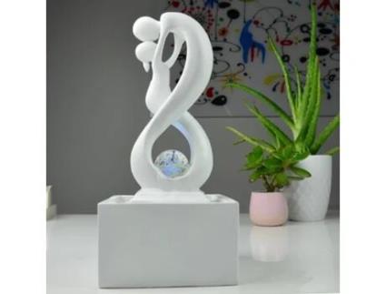 Fonte de Água ZEN'LIGHT Amor (Branco - 14x14x31 cm - Resina)