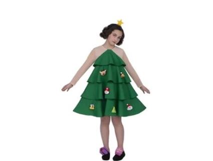 Fato de Menina MOM Fato De Árvore De Natal Ornamentada De Luxo (7-9 anos)
