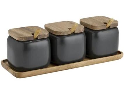 Conj.3 Frascos LADELLE C/Colher+Base Es.Char