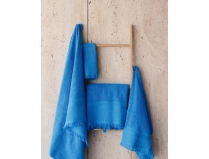 Toalha Jacquard Franjas Azul
