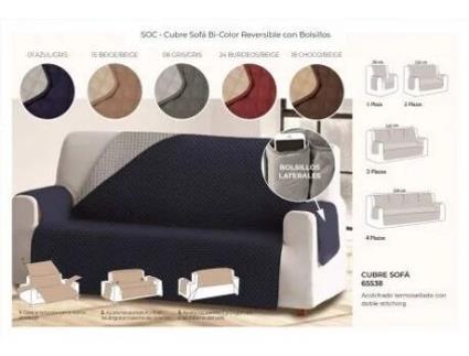 Capa de Sofá Cobre 65538 Azul Poltrona