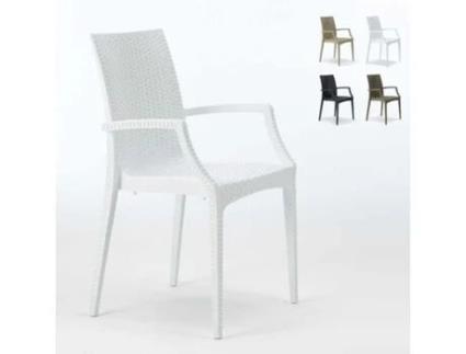 20 Cadeiras apoio braços bar jardim poly rattan Bistrot Arm Grand Soleil