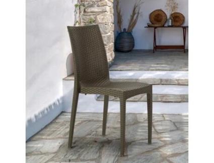 22 Cadeiras empilháveis poly rattan jardim esplanada Bistrot Grand Soleil