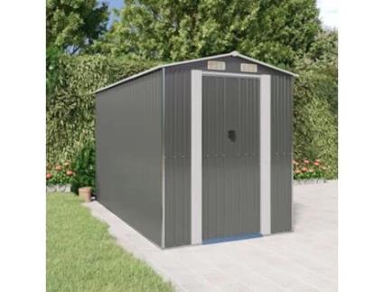 Abrigo VIDAXL (192 x 357 x 223 cm - Aço - Cinzeto)