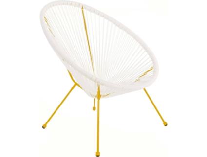 Cadeirão de Jardim Acapulco (Amarelo e Branco - Rattan - 73x80x85cm)