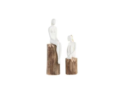 Figura Decorativa Dkd Home Decor Mulher Castanho .
