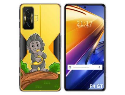 Capa para Xiaomi Poco F4 GT 5G TUMUNDOSMARTPHONE Desenhos Transparente Macaco Multicor