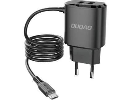 Carregador DUDAO 6970379610497 (Preto - USB-A - 12 W - 2 Portas)