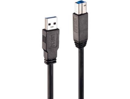 Cabo de Dados LINDY (USB A - USB B - 10 m - Preto)