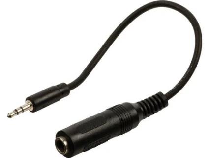 Cabo de Áudio VALUELINE (Jack 3.5mm - Jack 6.3mm - 20 cm - Preto)