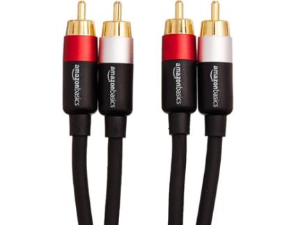Cabo de Áudio AMAZONBASICS (RCA - 1.2 m - Preto)