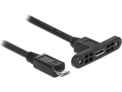 Cabo USB DELOCK Micro-USB B/Micro-USB B 0.25 m Macho/Fêmea Preto