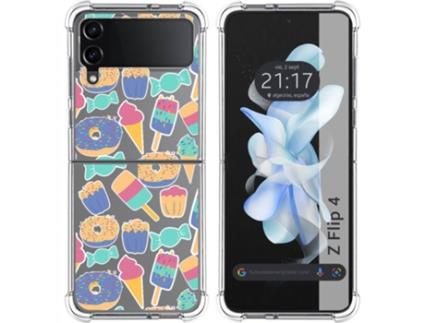 Capa para Samsung Galaxy Z Flip4 5G TUMUNDOSMARTPHONE Desenhos Anti Golpes Doces 02 Multicor