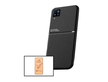 Kit Capa Traseira Magnética Anti Choque + Vidro Temperado Ceramica Full Cover Curved para Samsung Galaxy F22