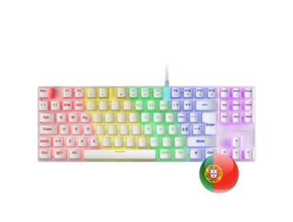 Teclado Frgb MARS GAMING Mk80 (Branco Switch - Mecânico Castanho - Português)