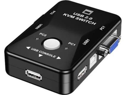 Conversor HOWEI Port KVM VGA Switch (Preto)
