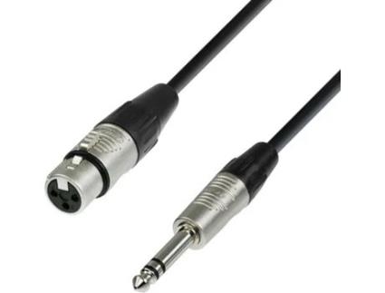 Cabo de Áudio ADAM HALL (XLR - Jack 6.3mm - 10 m - Preto)