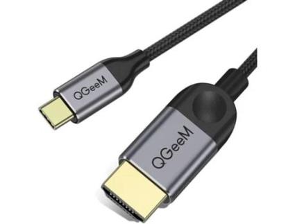 Cabo QGEEM QG-UA10 (USB C-HDMI - 1.8 m - Cinzento)