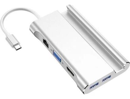 Adaptador HOWEI Type-C 7-in-1 (Prateado)