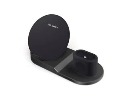 Base de Carregamento JUSTGREENBOX 3 em 1 (Qi - Preto)