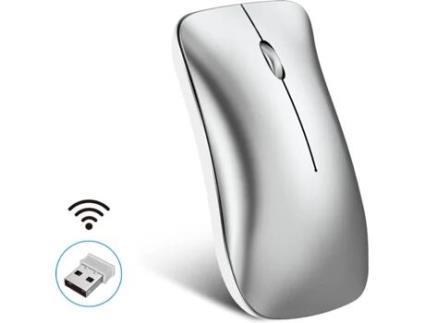 Rato HXSJ Wireless Silent 2.4G (1600 dpi - Prateado)