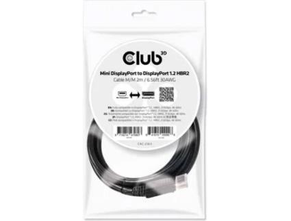 Cabo de Dados CLUB3D (Mini DisplayPort - 2 m - Preto)