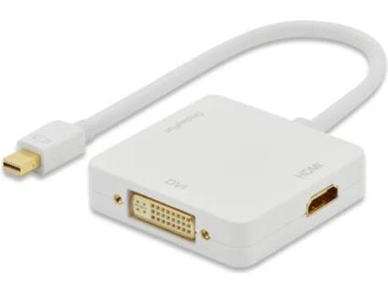 Adaptador HDMI EDNET (Mini DisplayPort - HDMI - DVI e DisplayPort - 20 cm - Branco)